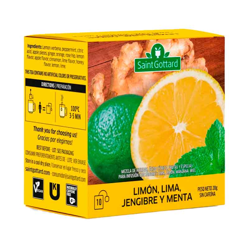 TE S.GOTTARD LIMON JENGIBRE MENTA 10 Un.