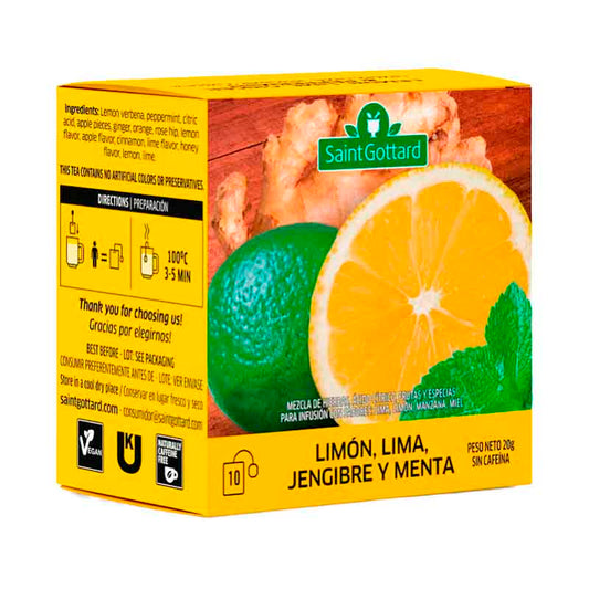 TE S.GOTTARD LIMON JENGIBRE MENTA 10 Un.