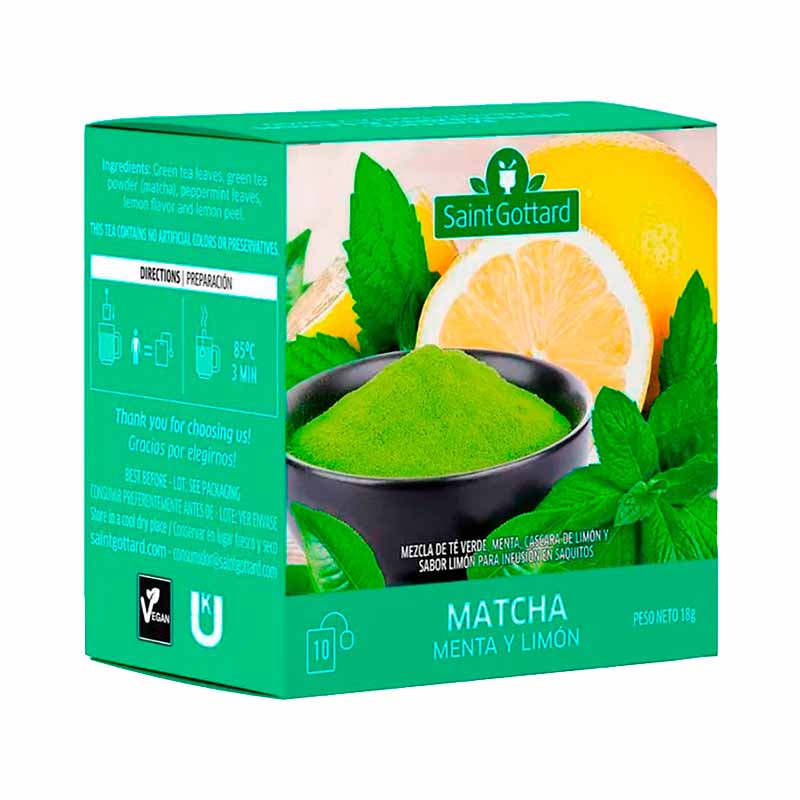 TE S.GOTTARD MATCHA MENTA LIMON 10 Un.