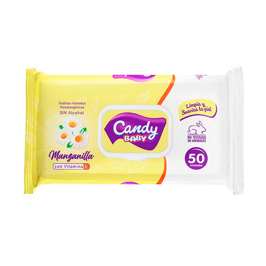T.HUMEDAS CANDY BABY MANZANILLA F/P 50 Un.
