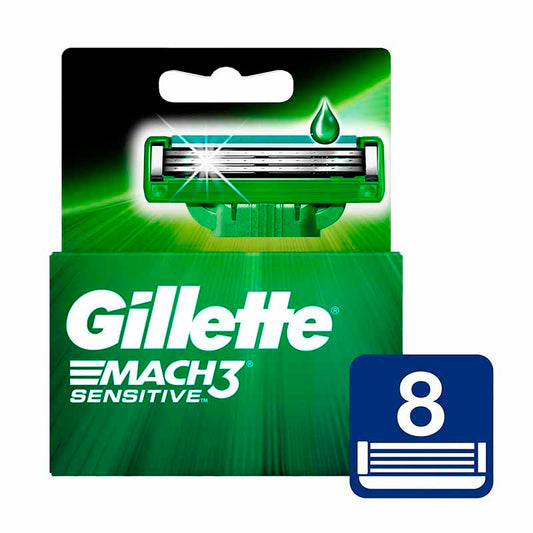 REPUESTO GILLETTE MACH3 SENSITIVE 8 Un.