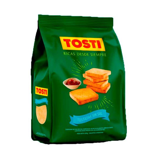 TOSTADA GRUESA TOSTI Sin Sal 200 Grs