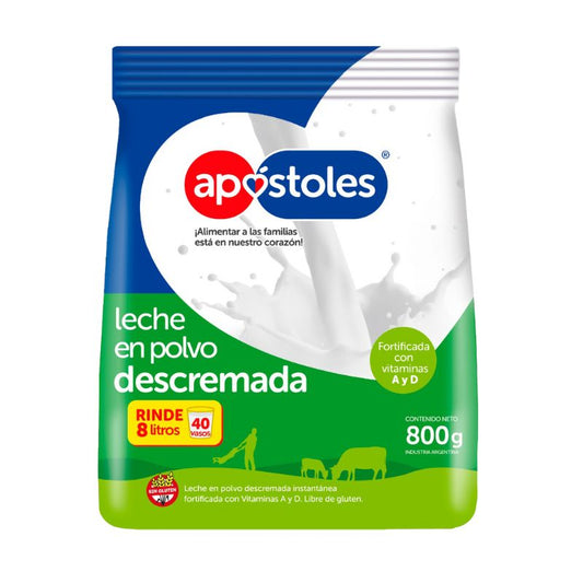 LECHE POLVO APOSTOLES DESCREMADA 800 Grs