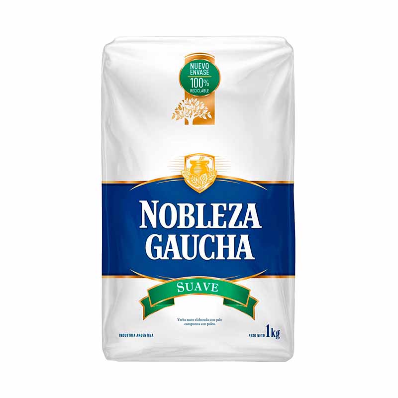 YERBA NOBLEZA GAUCHA SUAVE 1 Kgs