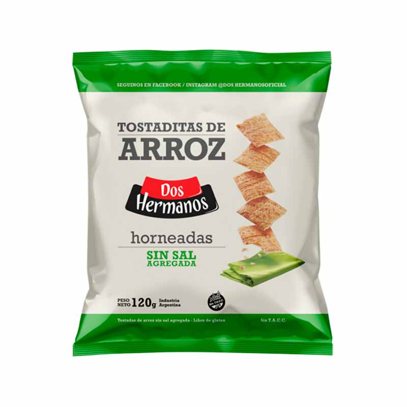 TOSTADITA DOS HERMANOS SIN SAL 120 Grs