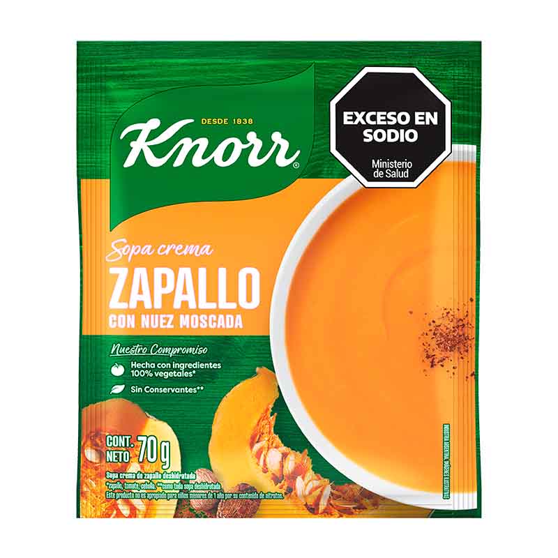 SOPA CREMA KNORR ZAPALLO 70 Grs