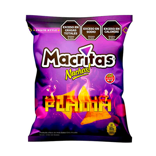 NACHOS MACRITAS FLAMA CHILE PIC 80 Grs