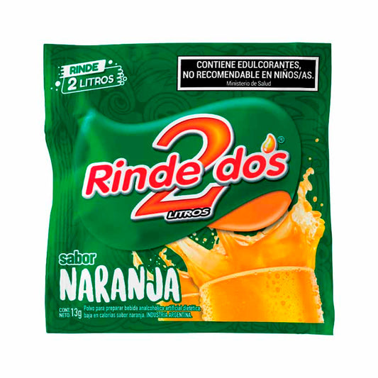 JUGO POLVO RINDE DOS NARANJA 13 Grs