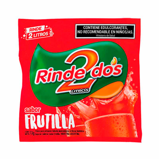 JUGO POLVO RINDE DOS FRUTILLA 13 Grs