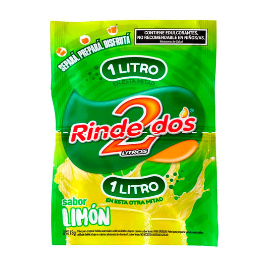 JUGO POLVO 1+1 RINDE DOS LIM�N 13 Grs
