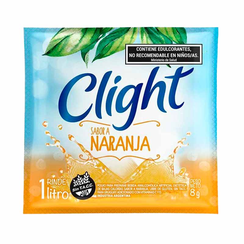 JUGO POLVO CLIGHT NARANJA 8 Grs