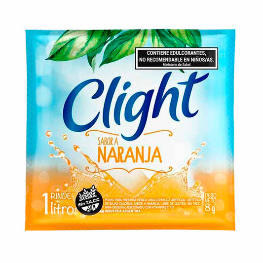 JUGO POLVO CLIGHT NARANJA 8 Grs