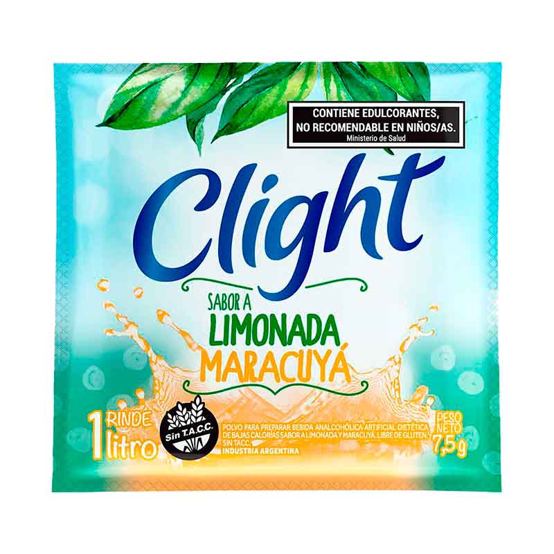 JUGO POLVO CLIGHT LIMONADA MARACUYA 7 Grs