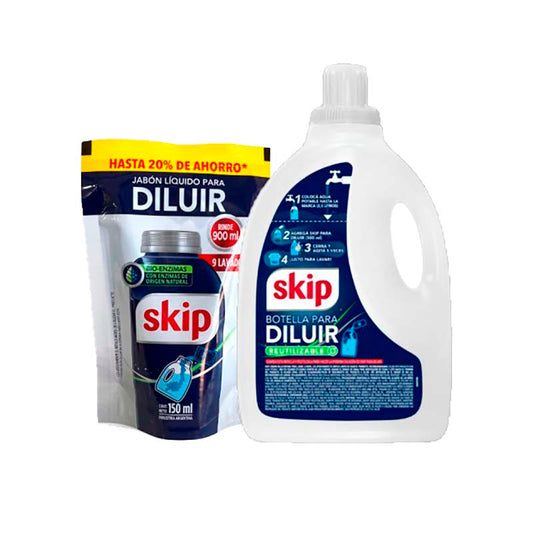 JABON LIQ. SKIP DILUIR COMBO 150 ml.