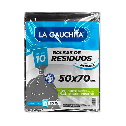 BOLSAS RESIDUO LA GAUCHITA 50X70 10 Un.