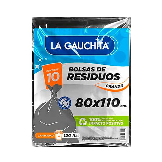 BOLSAS RESIDUO LA GAUCHITA 80X110 10 Un.