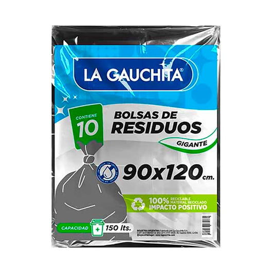BOLSAS RESIDUO LA GAUCHITA 90X120 10 Un.