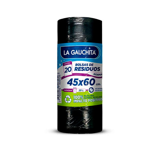 BOLSA RESIDUO LA GAUCHITA ROLLO 45X60 20 Un.
