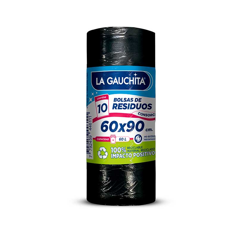 BOLSA RESIDUO LA GAUCHITA ROLLO 60X90 10 Un.