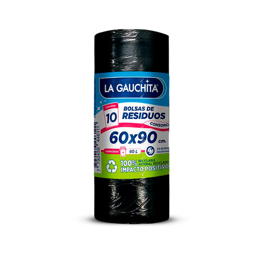 BOLSA RESIDUO LA GAUCHITA ROLLO 60X90 10 Un.