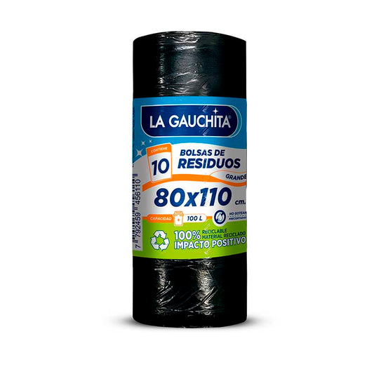 BOLSA RESIDUO LA GAUCHITA ROLLO 80X110 10 Un.