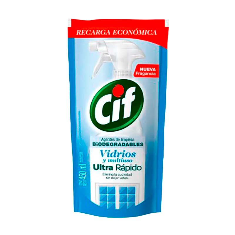 LIMPIADOR CIF D/P Vidrio 450 ml.