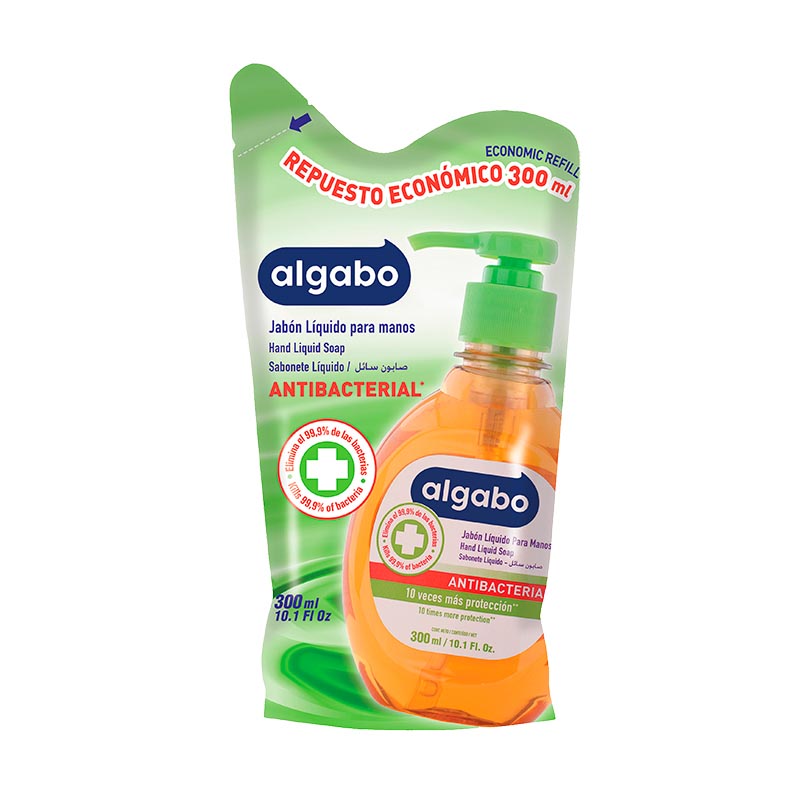 JABON LIQ. ALGABO ANTIBACTERIAL D/P 300