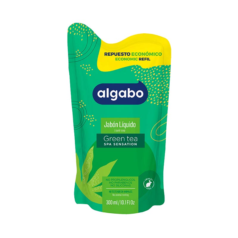 JABON LIQ. ALGABO GREEN TEA D/P 300 ml.