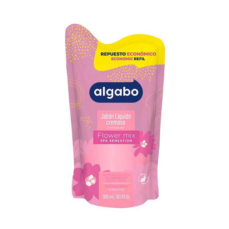 JABON LIQ. ALGABO FLOWER D/P 300 ml.