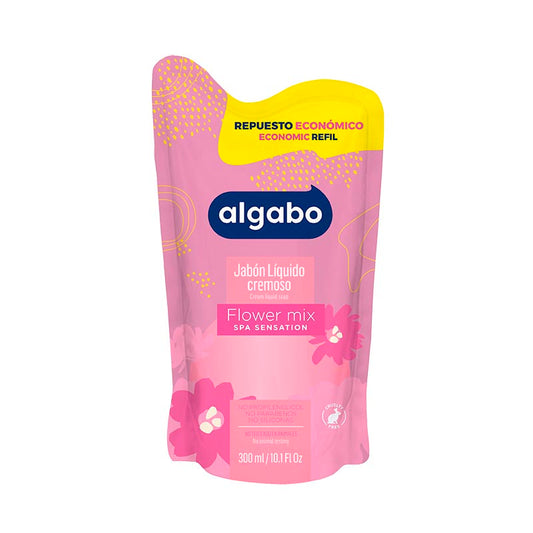 JABON LIQ. ALGABO FLOWER D/P 300 ml.