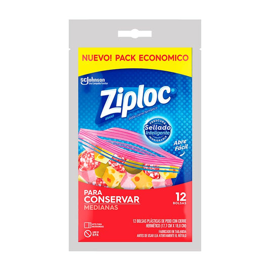 BOLSA CONSERVADORA ZIPLOC MEDIANA 12 Un.