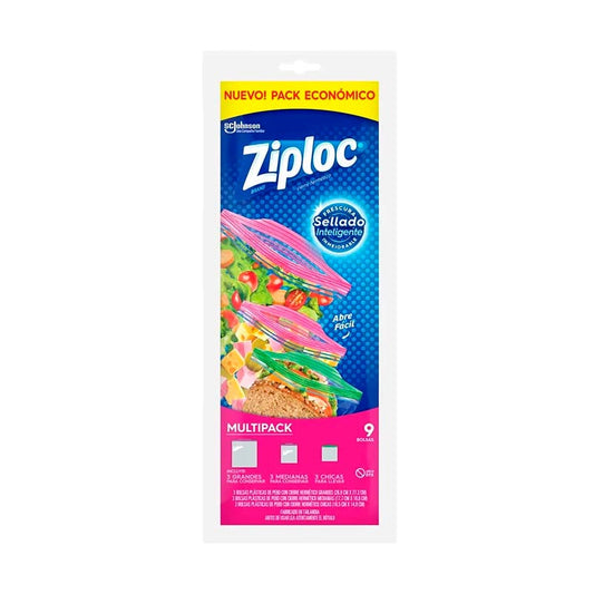 BOLSA CONSERVADORA ZIPLOC MULTIPACK 9 Un.