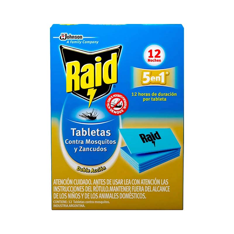 TABLETAS RAID 12 Un.