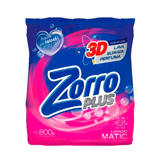 JABON POLVO ZORRO MATIC 800 Grs