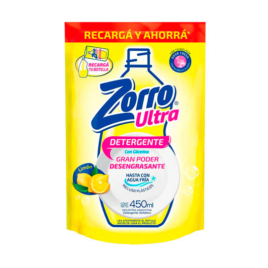 LAVAVAJILLA ZORRO LIMON D/P 450 ml.