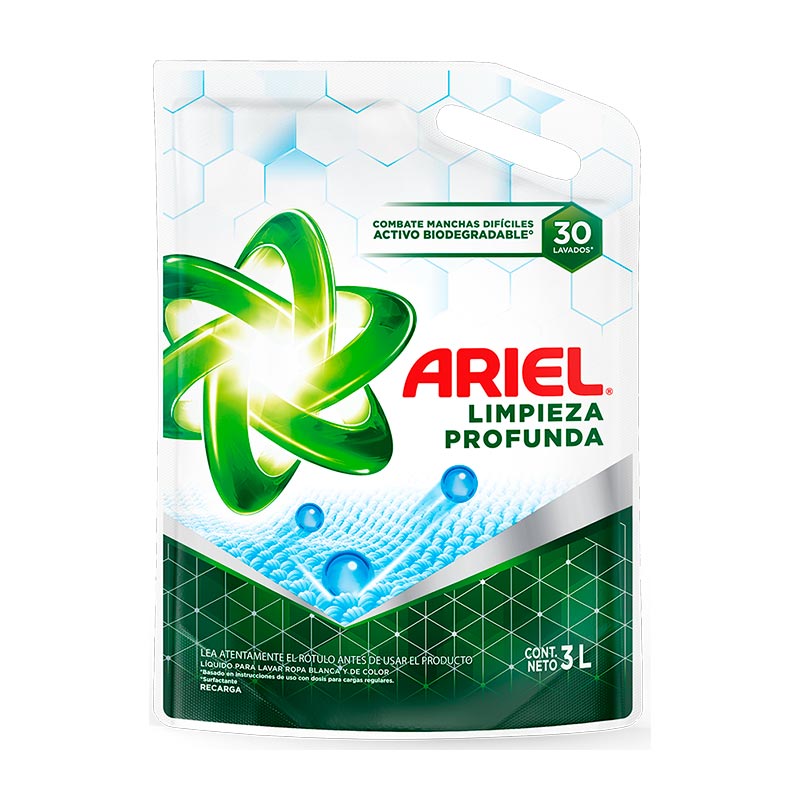 JABON LIQ. ARIEL LIMP PROFUNDA D/P 3 Lt.