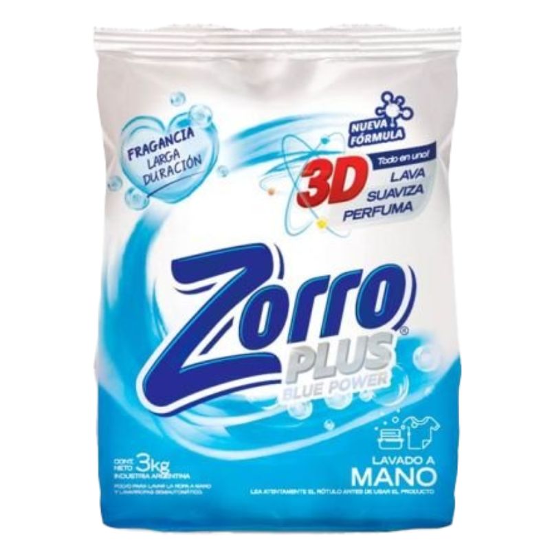 JABON POLVO ZORRO BICARB.BE 3 Kgs