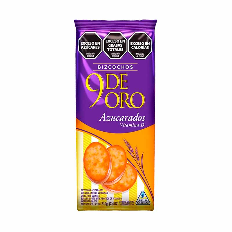 BIZCOCHOS 9 de ORO Azucarado 210 Grs