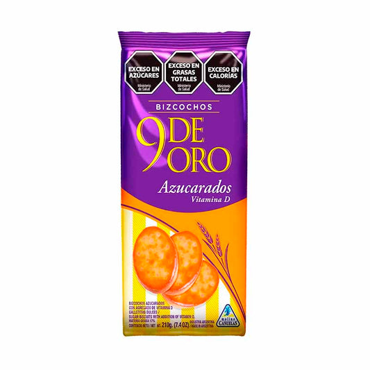 BIZCOCHOS 9 de ORO Azucarado 210 Grs