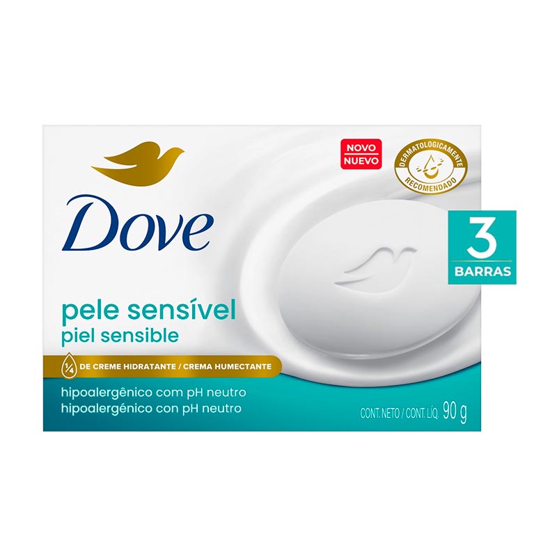 JABON TOCADOR DOVE PIEL SENSIBLE 3x90 Grs