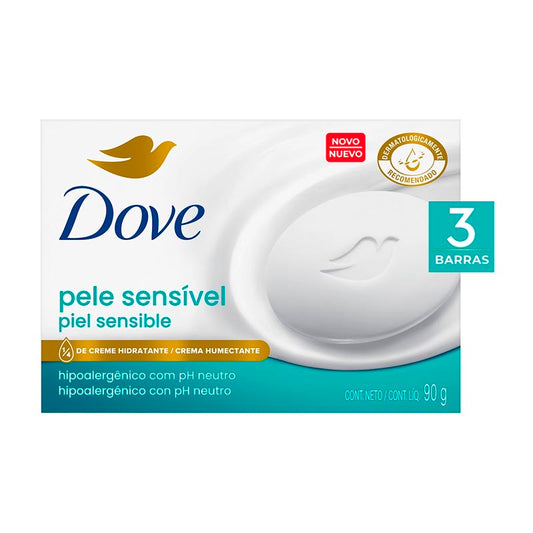 JABON TOCADOR DOVE PIEL SENSIBLE 3x90 Grs