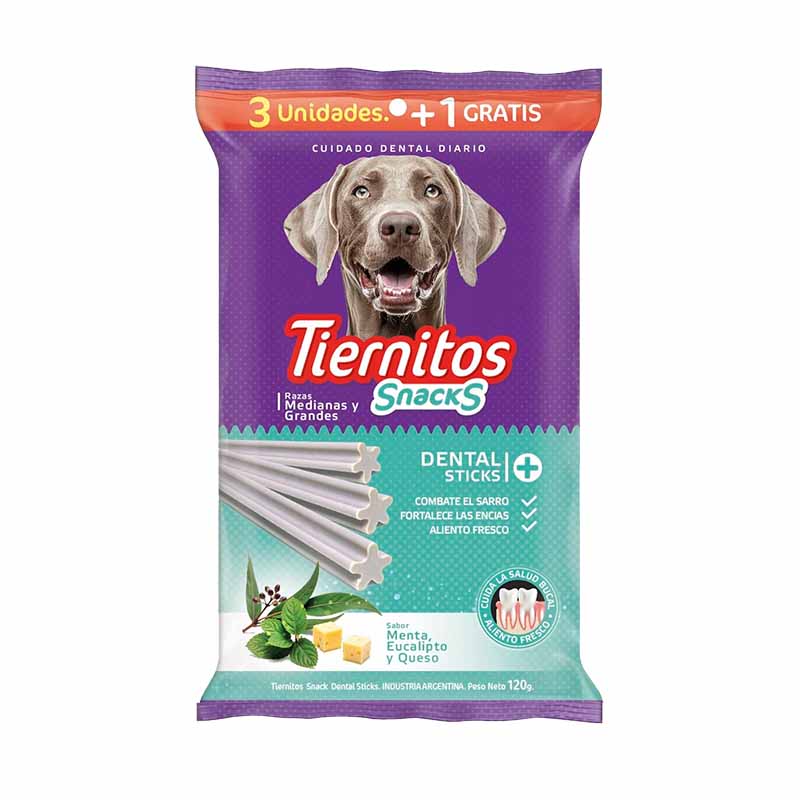 SNACK DENTAL TIERNITOS RAZA MED Y GDE 4 Un.