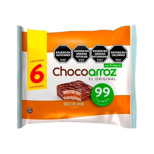ALFAJOR CHOCOARROZ DCE.LECHE 6 Un.