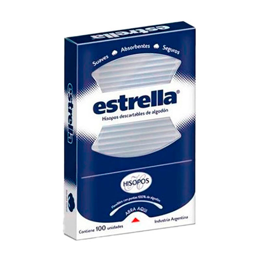 HISOPOS ESTRELLA ESTUCHE 100 Un.