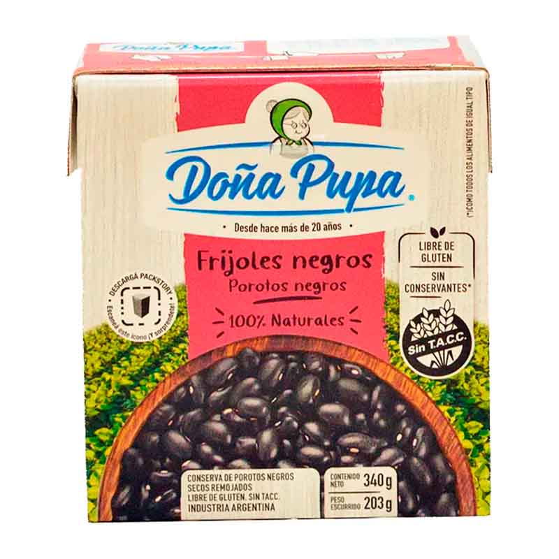 POROTO DO�A PUPA NEGRO 340 Grs