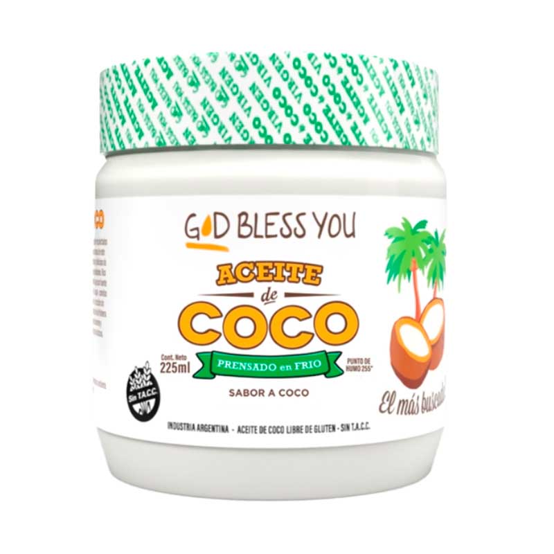 ACEITE COCO GOD BLESS YOU VIRGEN 225 ml.
