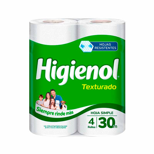 P.HIGIENICO HIGIENOL HS TEXTURADO 30MX4 Un.