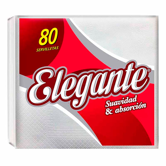 SERVILLETA ELEGANTE SOFT BLANCA 32X32 80 Un.