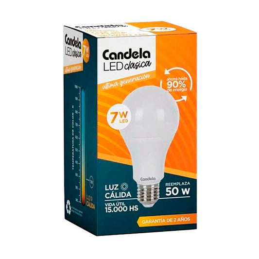 LAMPARA CANDELA CALIDA 7W Un.