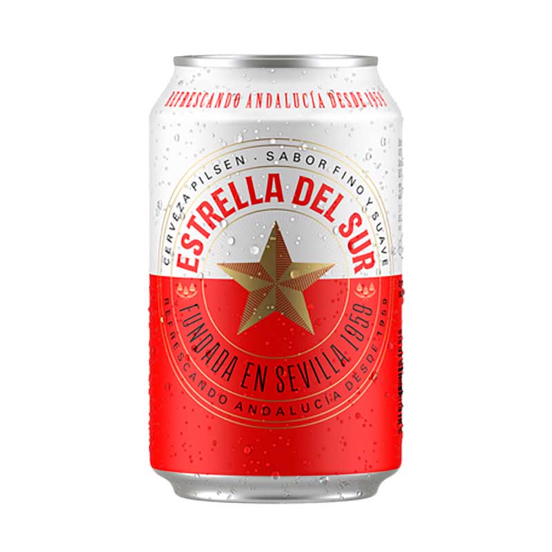 CERVEZA ESTRELLA DEL SUR LATA 330 CC.
